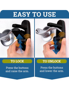 Bloqueo de Palanca de Puerta a Prueba de Niños 4 Piezas Negro 2