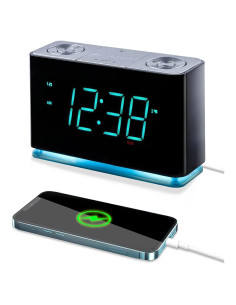 Reloj Despertador Inteligente Emerson ER100301 con Bluetooth y USB