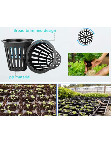 100 Macetas de Malla Redondas IPXEAD 5 cm Hidroponía