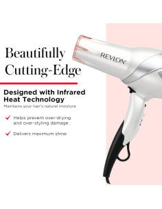 Secador de Cabello Revlon Infrarrojo 1875W con Difusor y Concentrador 2