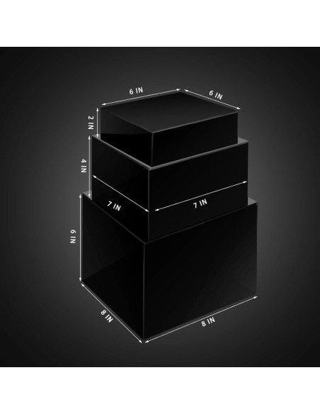 Juego de 3 Soportes Acrílicos Yulejo para Exhibición - Negro