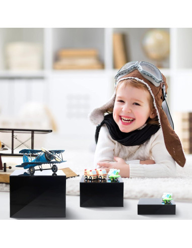 Juego de 3 Soportes Acrílicos Yulejo para Exhibición - Negro