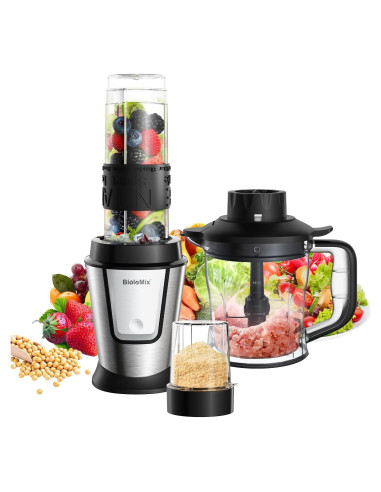 Licuadora y Procesador de Alimentos Biolomix 700W 3 en 1
