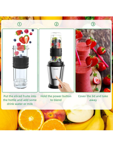 Licuadora y Procesador de Alimentos Biolomix 700W 3 en 1