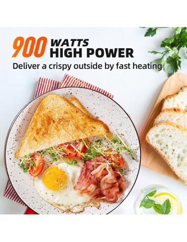 Tostadora 2 Rebanadas RAMJOY Negra Acero Inoxidable 900W