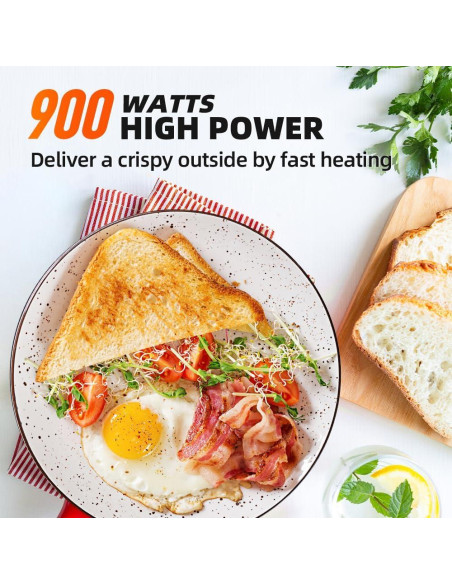 Tostadora 2 Rebanadas RAMJOY Negra Acero Inoxidable 900W