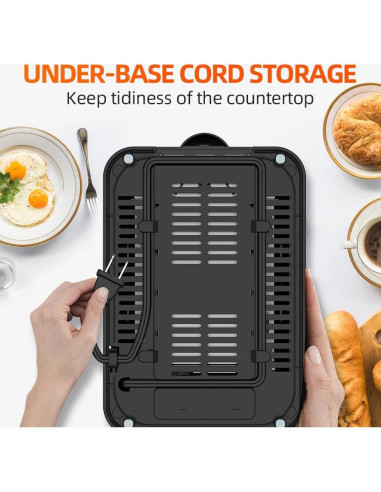 Tostadora 2 Rebanadas RAMJOY Negra Acero Inoxidable 900W