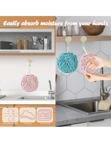 Toallas de Mano Rose Manor Chenille 2 Piezas Súper Absorbentes