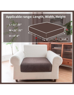 Funda de Sofá QIANMEW Marrón S Antideslizante Lavable 2