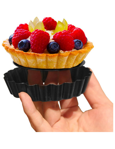 Paquete de 6 Moldes para Tartas Mini CFGUK 10 cm Antiadherente