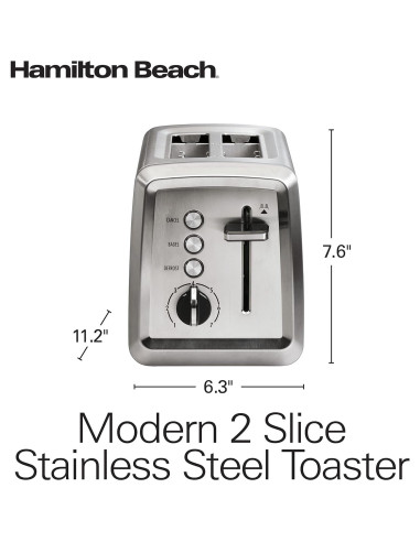 Tostadora Hamilton Beach 2 Rebanadas Acero Inoxidable 850W