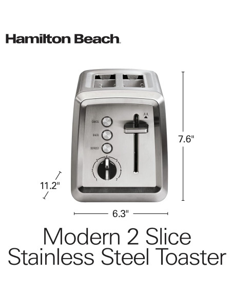 Tostadora Hamilton Beach 2 Rebanadas Acero Inoxidable 850W