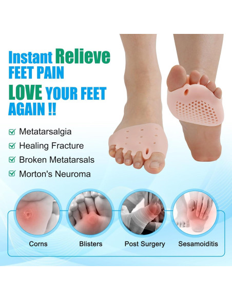 Almohadillas Metatarsales de Gel Pnrskter - 4 Pcs Nude