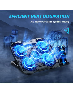 Base de Enfriamiento para Laptop AIMIUZI F2PLUS 5 Ventiladores 2