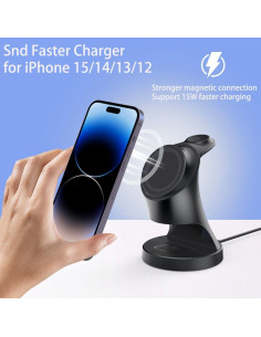 Cargador Inalámbrico 3 en 1 MagSafe XYH para iPhone, Apple Watch y AirPods 2