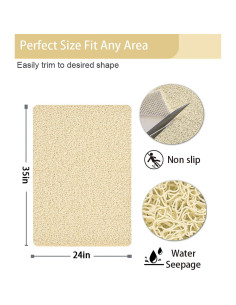 Alfombrilla Antideslizante para Ducha Mecko 60x90 cm Beige 2