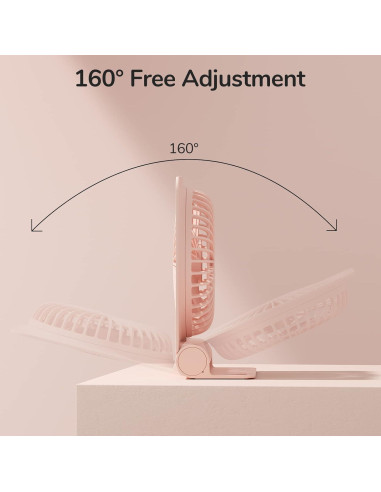 Ventilador de Escritorio JISULIFE 2000mAh Plegable Rosa
