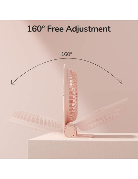 Ventilador de Escritorio JISULIFE 2000mAh Plegable Rosa
