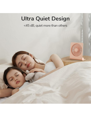 Ventilador de Escritorio JISULIFE 2000mAh Plegable Rosa
