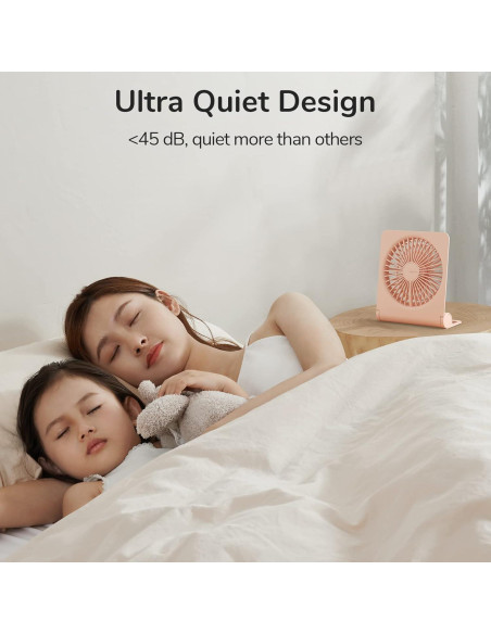 Ventilador de Escritorio JISULIFE 2000mAh Plegable Rosa