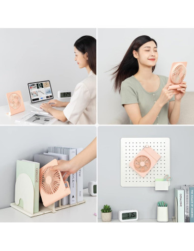 Ventilador de Escritorio JISULIFE 2000mAh Plegable Rosa