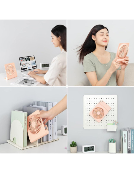 Ventilador de Escritorio JISULIFE 2000mAh Plegable Rosa