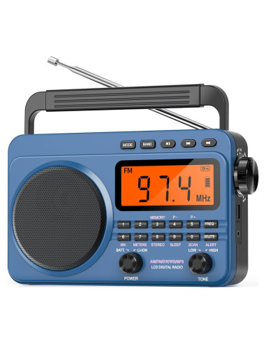 Radio Digital AM FM Portátil Jimeng 4000mAh con NOAA y MP3