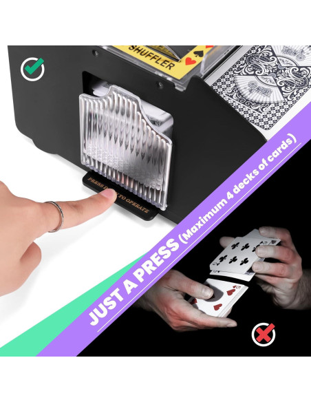 Barajador de Cartas Automático Lineba para 4 Barajas USB-C