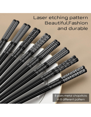 Set de 8 Palillos de Metal Antideslizantes NEWDRIP 23.5 cm