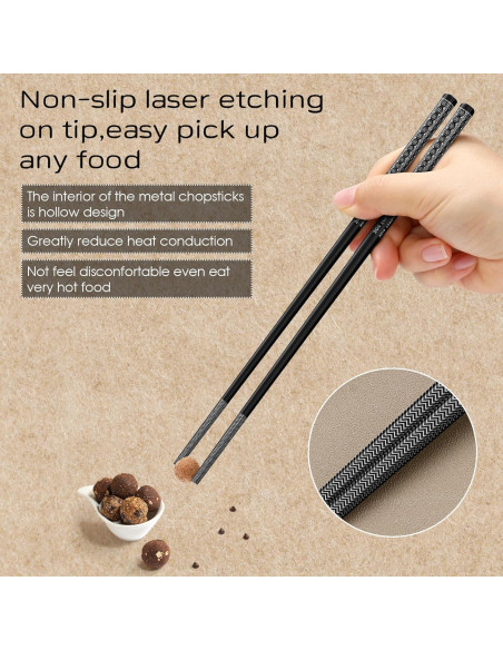 Set de 8 Palillos de Metal Antideslizantes NEWDRIP 23.5 cm