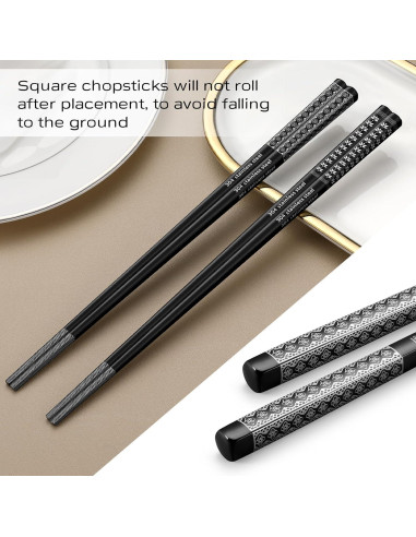 Set de 8 Palillos de Metal Antideslizantes NEWDRIP 23.5 cm