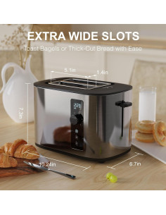 Tostadora de 2 Rebanadas Anfilank Acero Inoxidable 6 Niveles 2