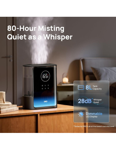 Humidificador Inteligente Dreo 8L Niebla Caliente y Fría