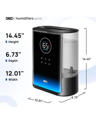 Humidificador Inteligente Dreo 8L Niebla Caliente y Fría