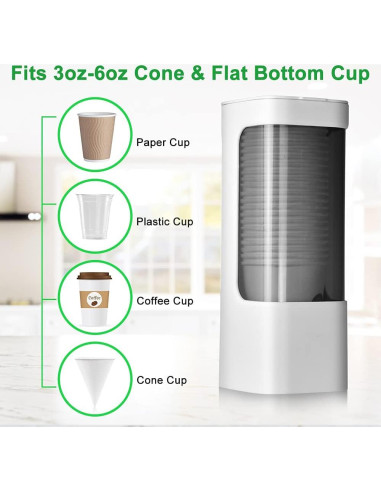 Dispensador de Vasos Montado en Pared haqaf Gris 3-5 oz