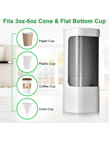 Dispensador de Vasos Montado en Pared haqaf Gris 3-5 oz