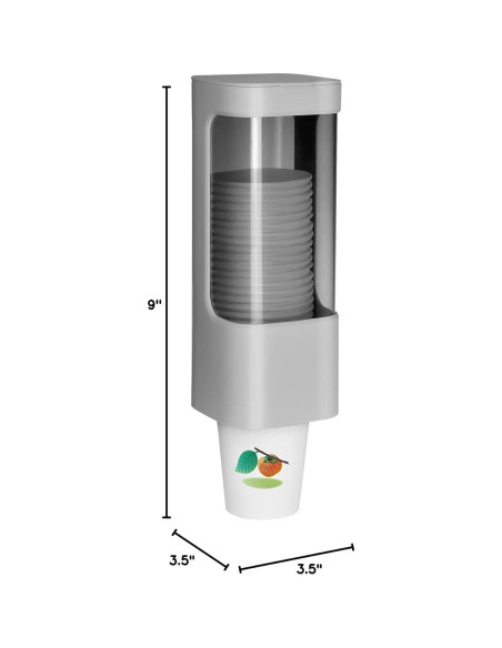 Dispensador de Vasos Montado en Pared haqaf Gris 3-5 oz