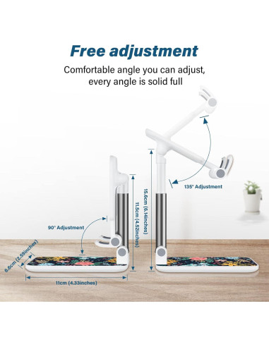 Soporte Plegable para Teléfono Celular TJIHACNGE - Flor Negra