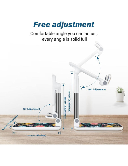 Soporte Plegable para Teléfono Celular TJIHACNGE - Flor Negra Soporte Plegable para Teléfono Celular TJIHACNGE - Flor Negra