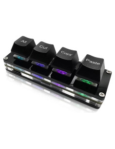Teclado Mini Mecánico RGB BTXETUEL 4 Teclas Programable Negro