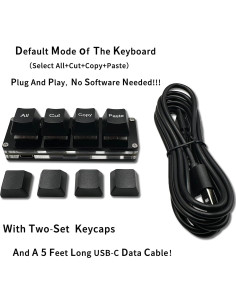 Teclado Mini Mecánico RGB BTXETUEL 4 Teclas Programable Negro 2