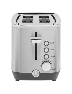 Tostadora GE de 2 Rebanadas Acero Inoxidable 850W Ranuras Anchas