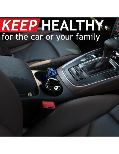 Cenicero de Auto TAKAVU 2022 Acero Inoxidable con Luz LED Azul