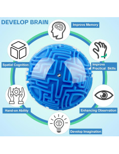 2 Piezas Bola Laberinto 3D 10 cm Juguete Educativo 2