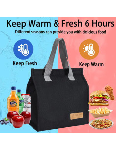 Bolsa de Almuerzo Térmica Reutilizable FERNYE 7.5L Negra 2