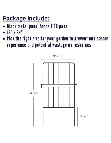 Cerca de Jardín Metal Negra ShopLaLa 10 Paneles 30x60cm