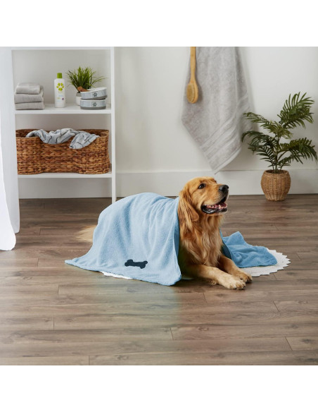 Toalla de Microfibra para Mascotas Bone Dry 104x60 cm Azul