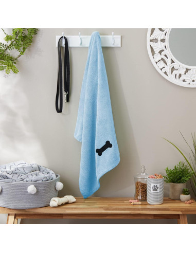 Toalla de Microfibra para Mascotas Bone Dry 104x60 cm Azul