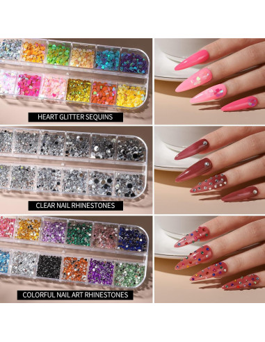 Kit de Decoración de Uñas FANDAMEI con Pinceles y Brillo