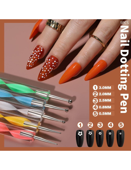 Kit de Decoración de Uñas FANDAMEI con Pinceles y Brillo